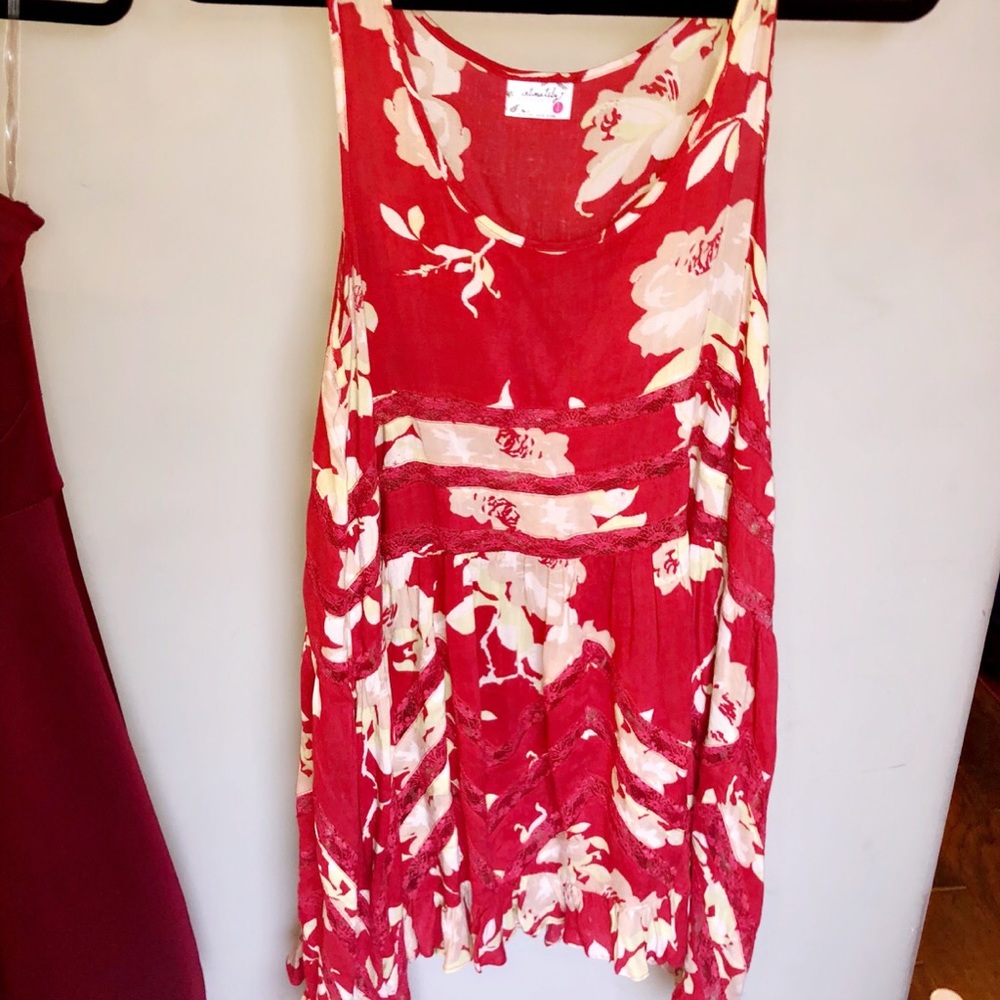 Free people  red slip dress size small